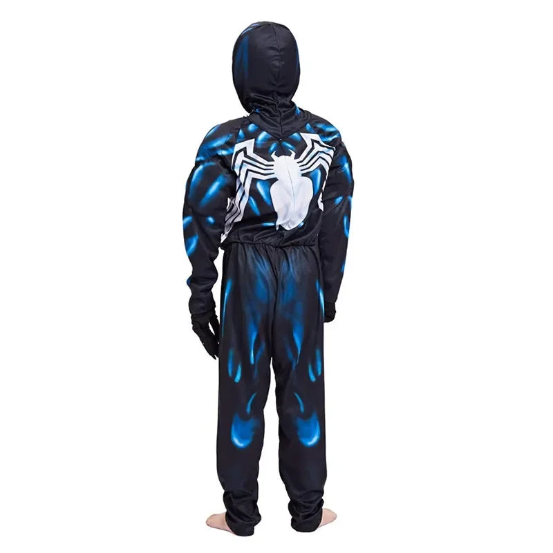 Kids Black Spider Costume Superhero Jumpsuit – 3D Spandex Bodysuit
