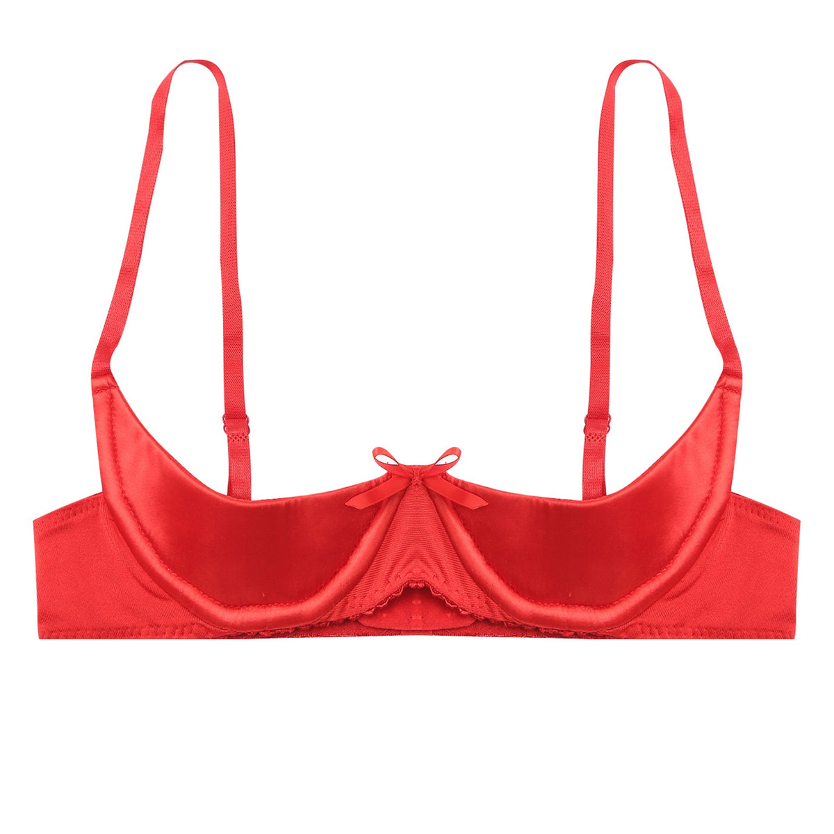 Satin Underwire Half-Cup Push-Up Bra