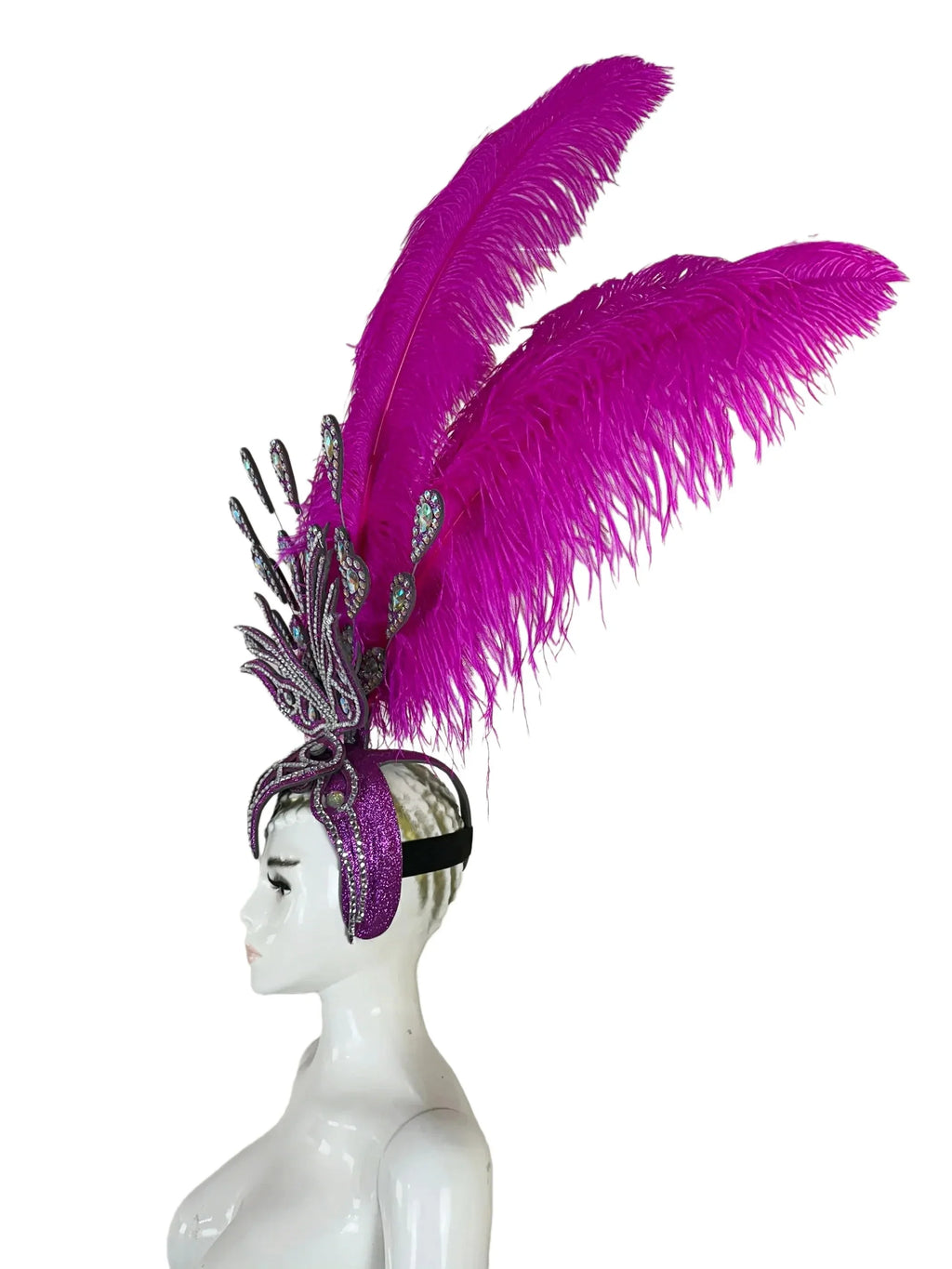 The Stardust Dionysia – Rose Red Feather Carnival & Masque Ball Headdress