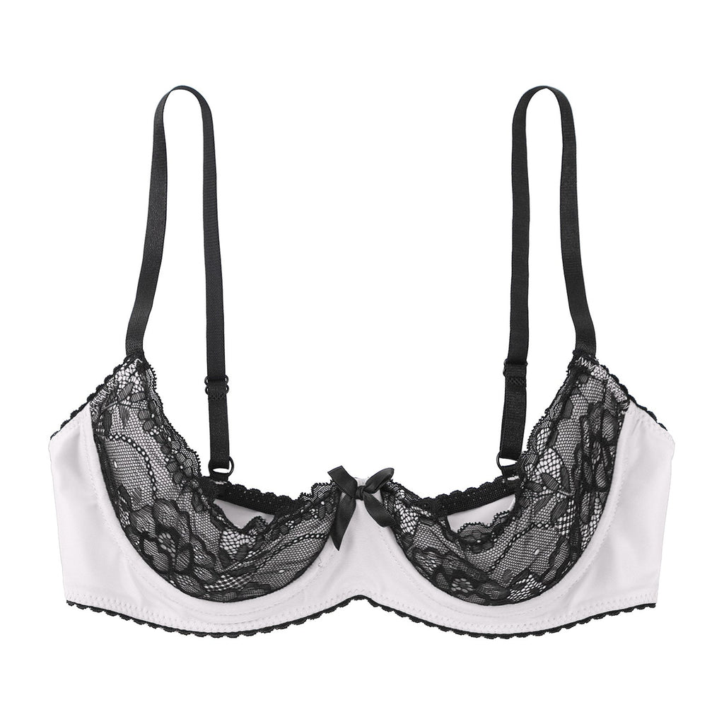 Lace Underwire Half-Cup Balconette Bra