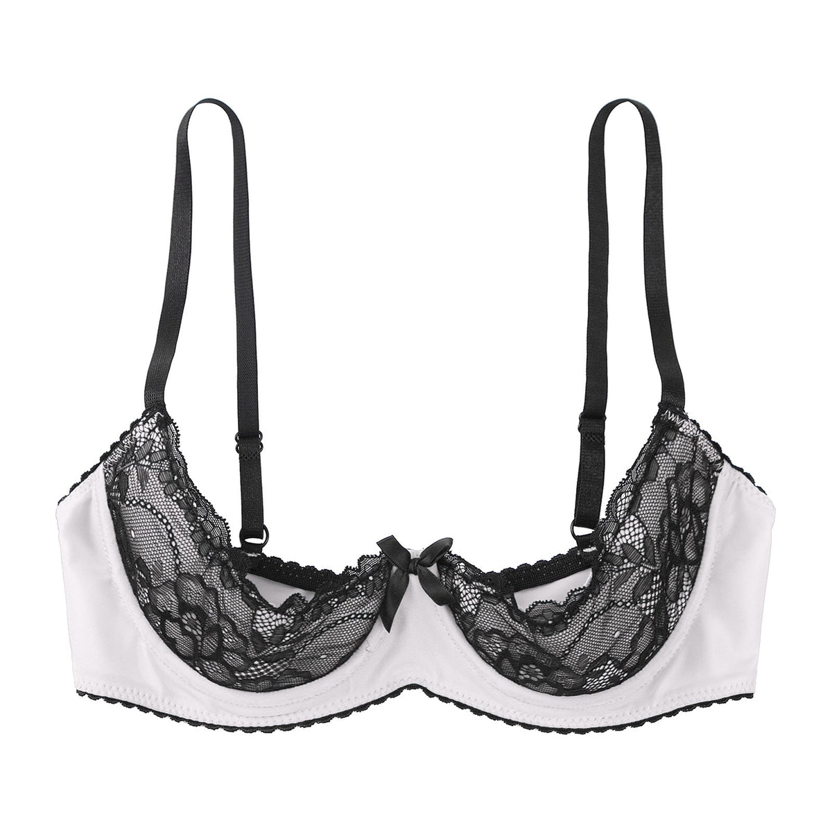 Lace Underwire Half-Cup Balconette Bra