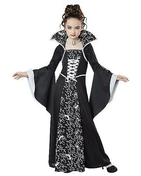 Girls Vampire Costume Gothic Tutu Dress – Halloween Fantasy Outfit