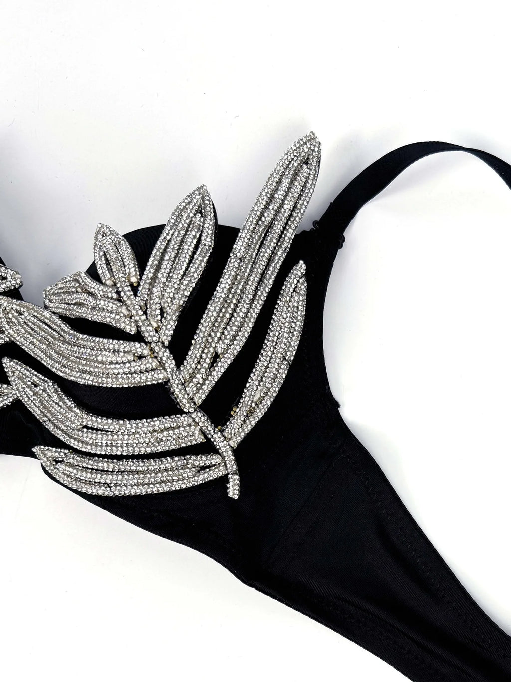 Diamond Rhinestone Leaf Embroidered Bustier Top & Corset Bralette