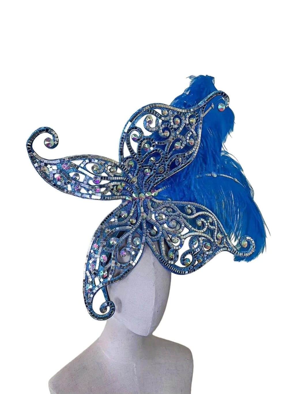The Stardust Zenith – Premium Feathered Carnival & Samba Crown Headdress