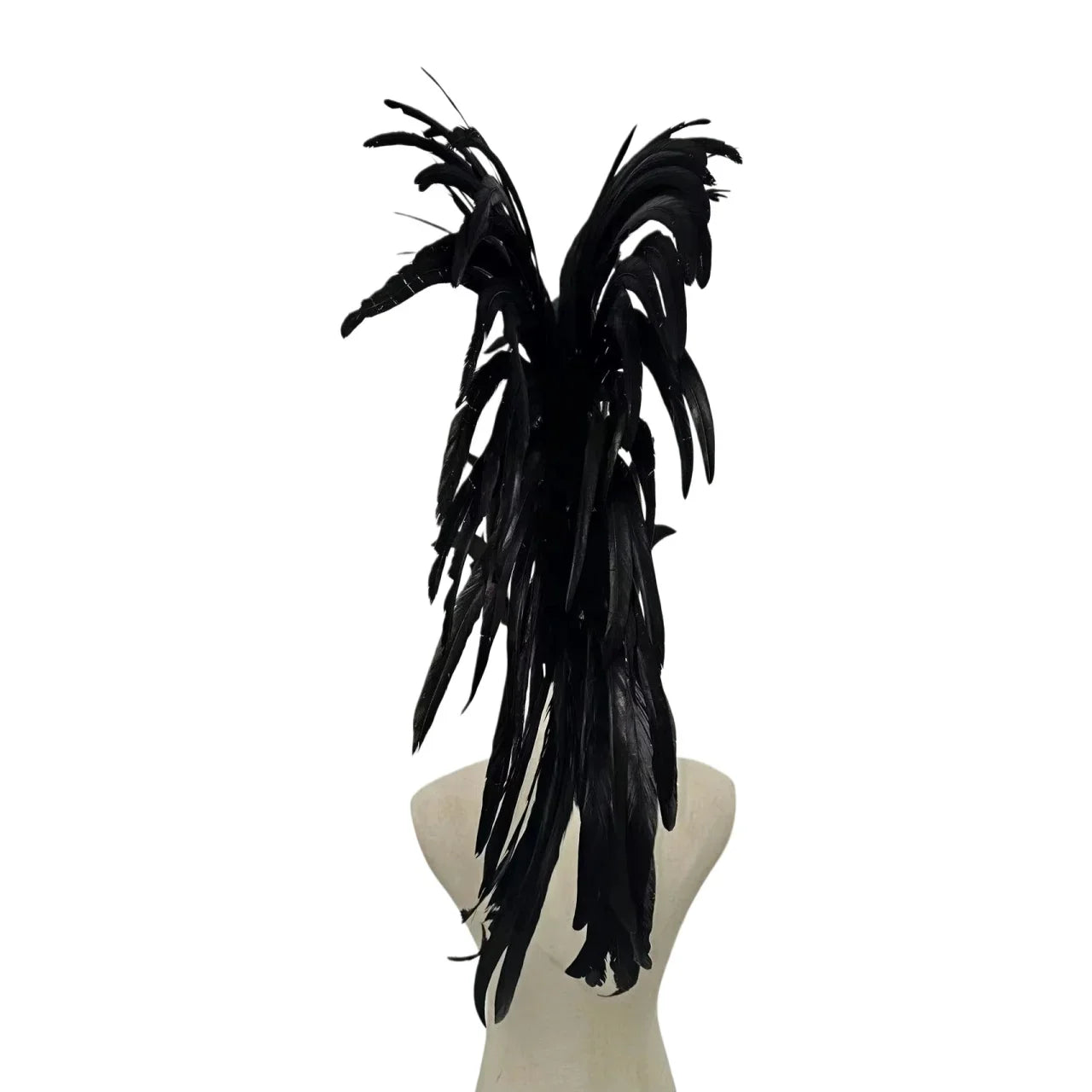 The Stardust Dark Empress – Premium Black Feathered Carnival & Gogo Headdress