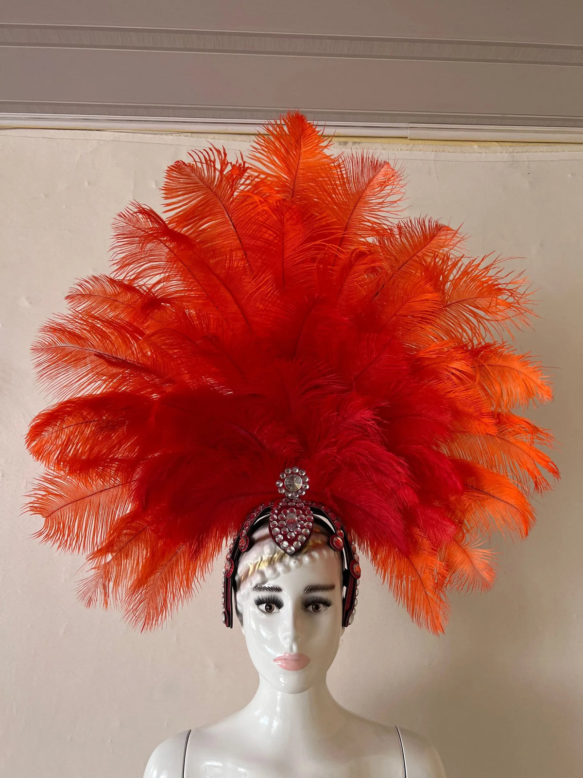 The Stardust Dionysia – Elegant Faux Fur & Rhinestone Samba Carnival Headdress