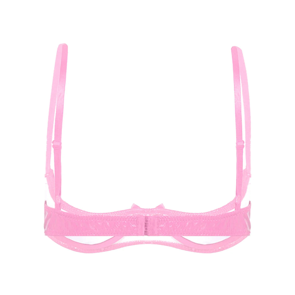 Patent Leather Underwired Open-Cup Bra