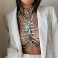 Luxury Multilayer Rhinestone Chest Chain & Tassel Bra Jewelry