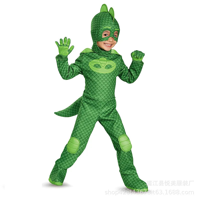 Kids Blue Anime Hero Costume – Pajama Suit with Mask