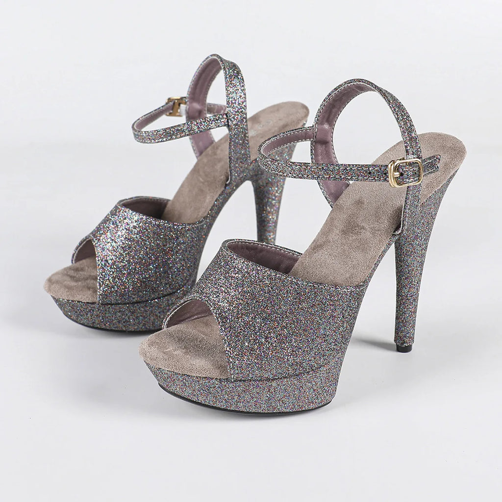 The Stardust Velvet Siren Stiletto – Luxury 13cm Platform Sandal