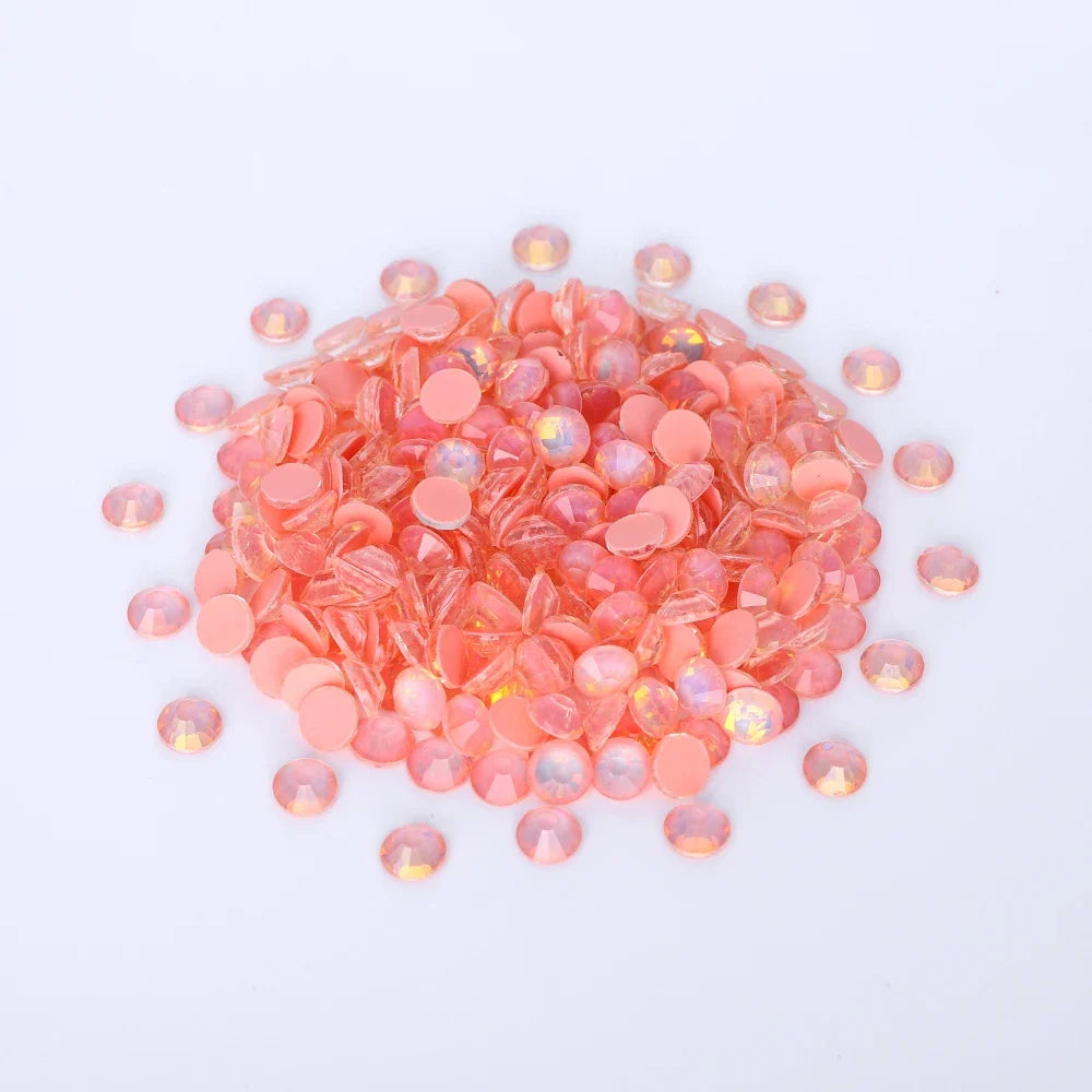 SS6-SS30 Mocha Opal Coral Reef Flatback Glass Non-Hotfix Rhinestones