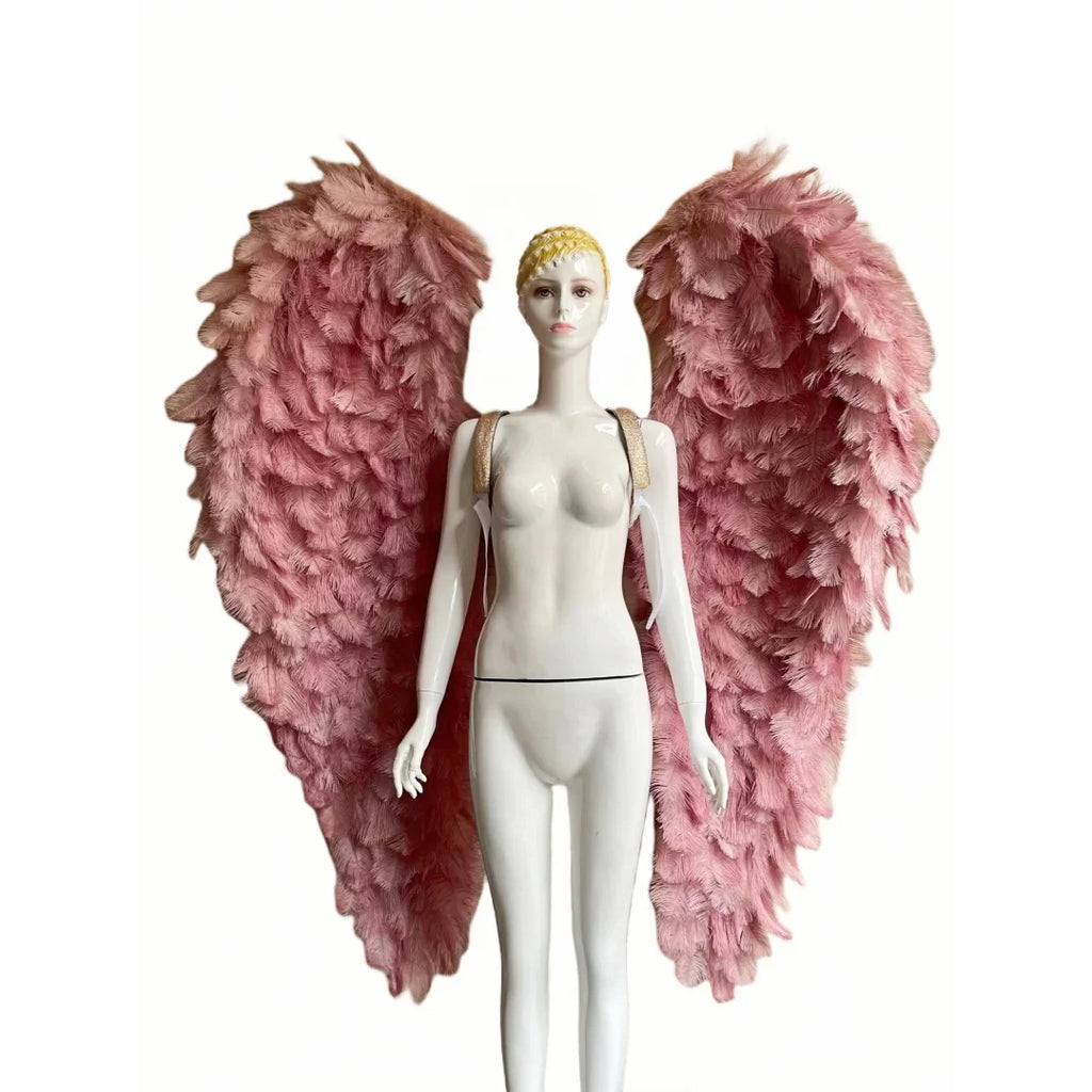 Large Feather Angel Wings Backpiece with Shoulder Straps