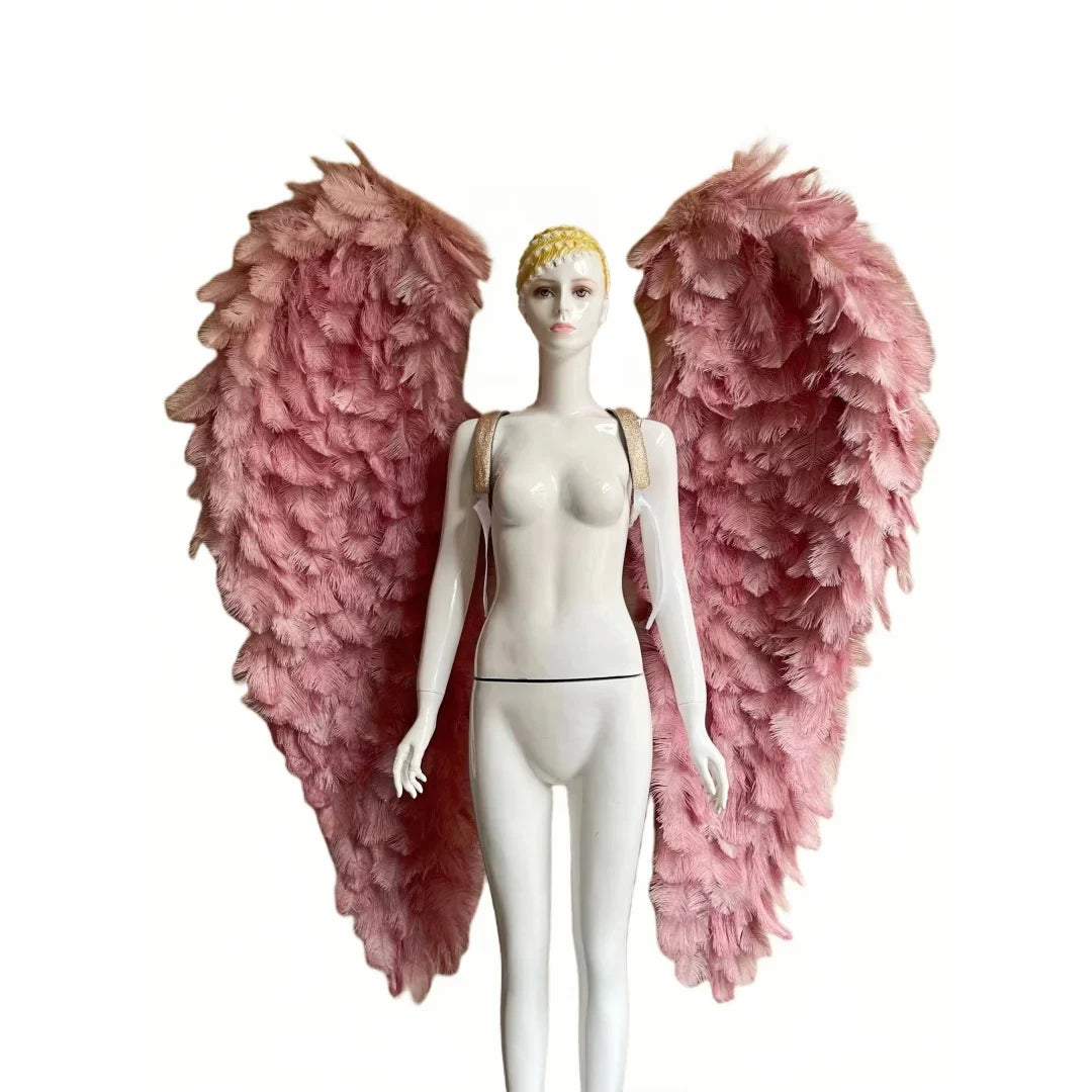 Large Feather Angel Wings Backpiece with Shoulder Straps
