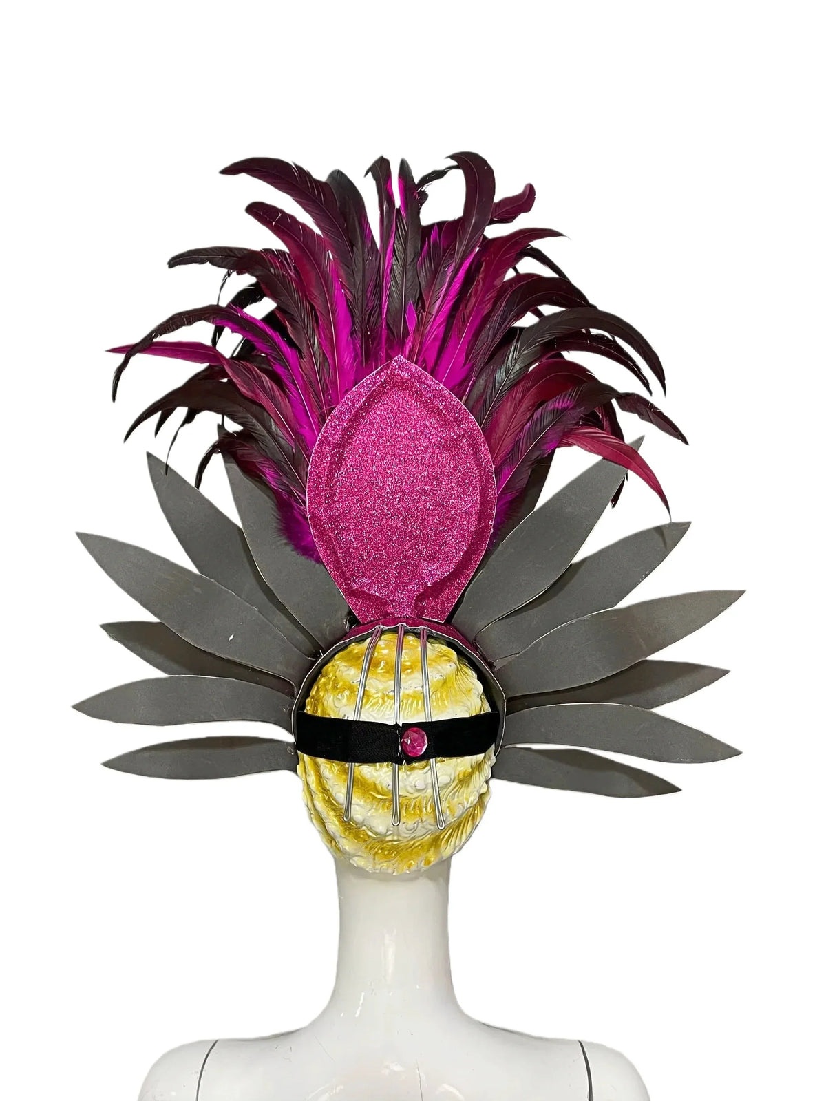 The Stardust Dionysia – Elegant Feathered Samba Carnival & Masquerade Headdress