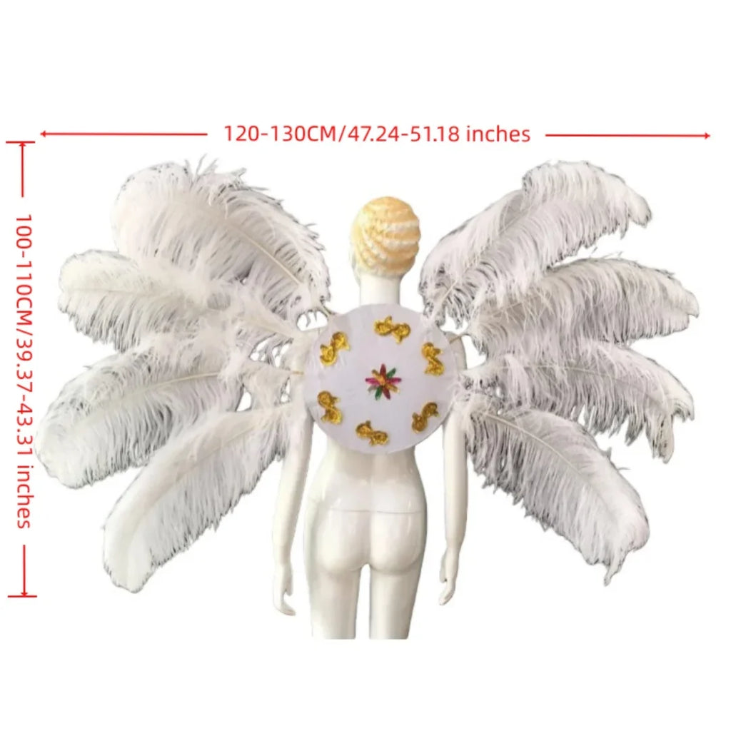 Feather Backpiece and Plume Headdress Set