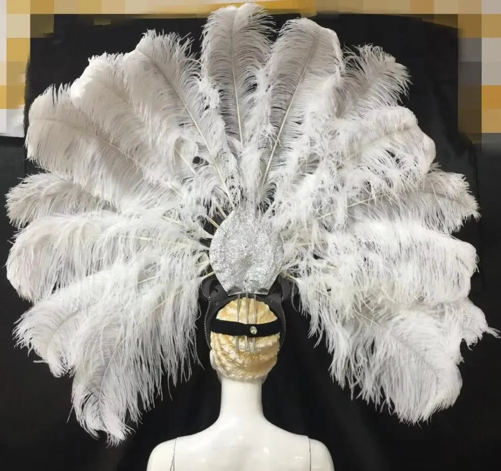 FASHIONABLE AND EXQUISITE HEADDRESS FEATHERS SAMBA DANCE CARNIVAL HALLOWEEN PARTY LATIN DANCE BAR PERFORMANCE HAT MASQUERADE