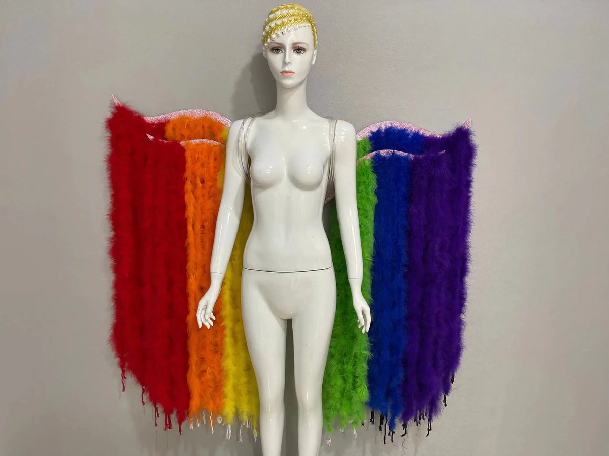 Large Feather Wing Backpiece with Shoulder Straps