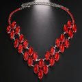 Colored Crystal Rhinestone Statement Necklace
