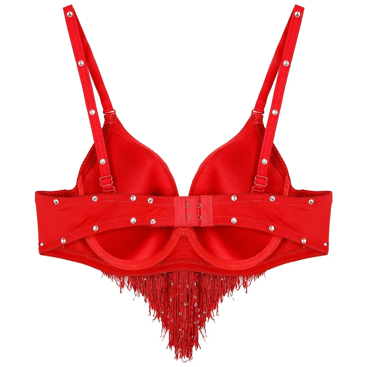 The Stardust Oasis Sirena – Sequined Tassel & Rhinestone Push-Up Belly Dance Bra Top