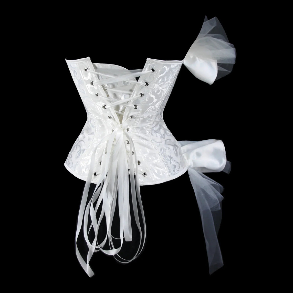 Victorian Ruffle Floral Lace Overbust Corset Bustier Body Shaper Top