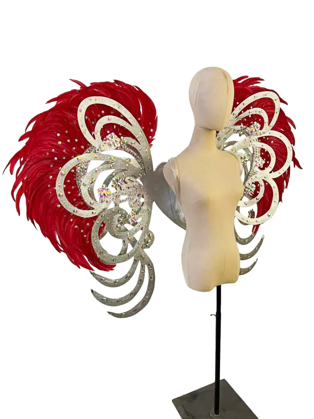 The Stardust Phoenix Wings – Deluxe Feathered Samba Backpiece & Stage Wings