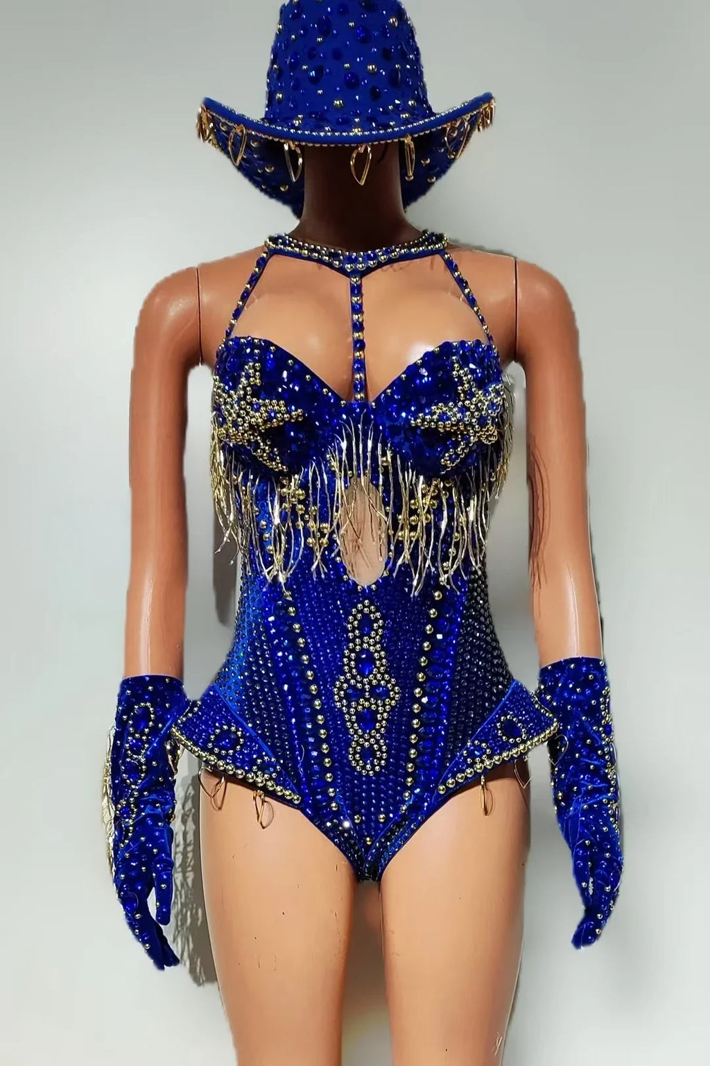 The Stardust Showstopper 4-Piece Rhinestone Ensemble – Luxury Stage Bodysuit & Jumpsuit Set