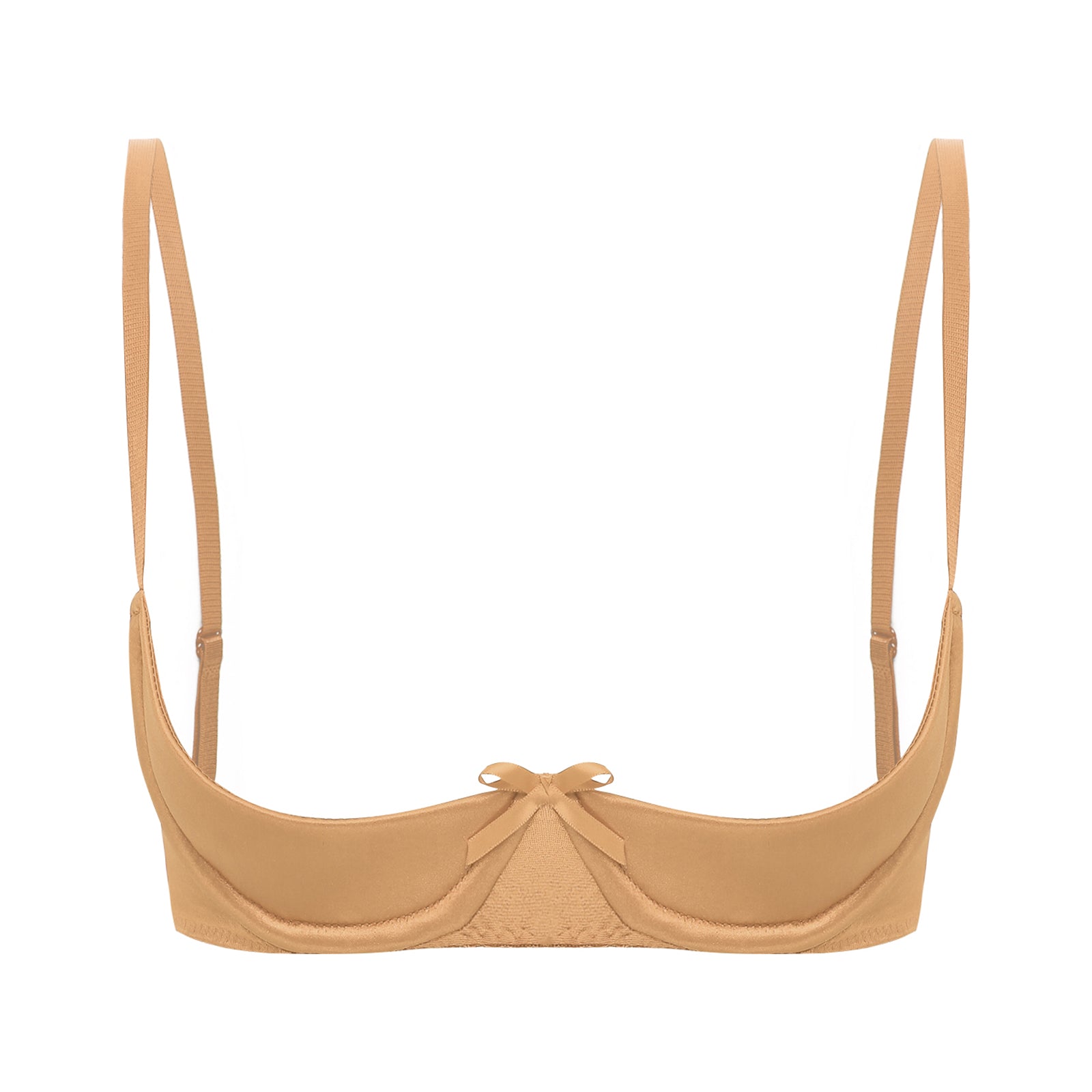 Satin Underwire Half-Cup Push-Up Bra
