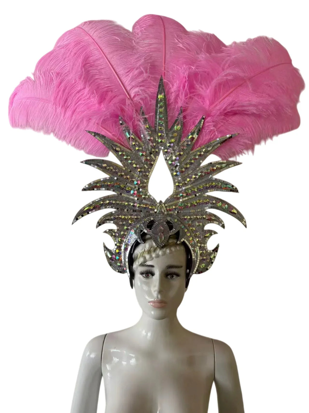 The Stardust Majestic Feather Crown – Carnival & Cabaret Stage Headdress