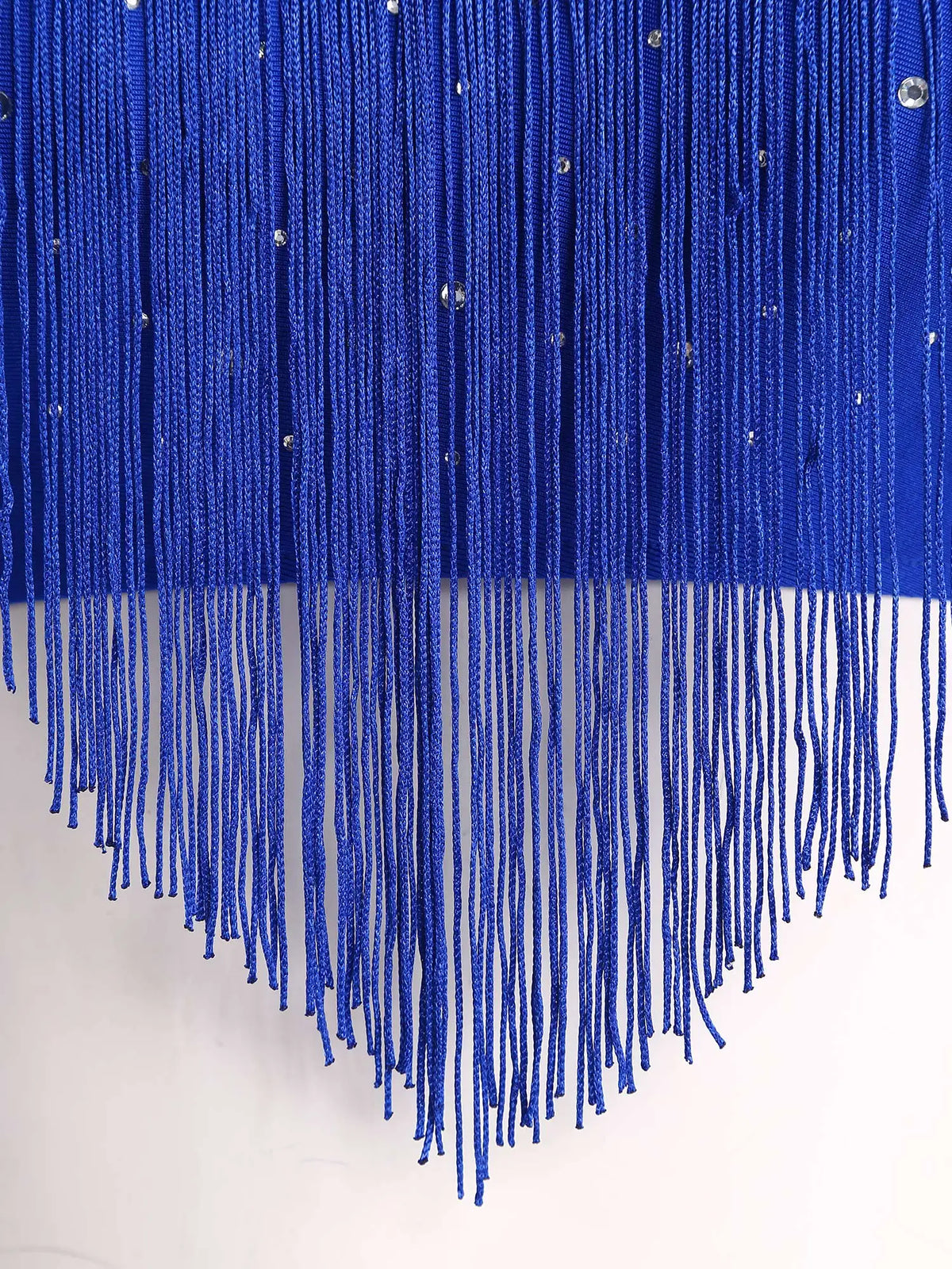 V-Neck Crisscross Back Tassel Fringe Crop Top Latin Salsa Dance Costume