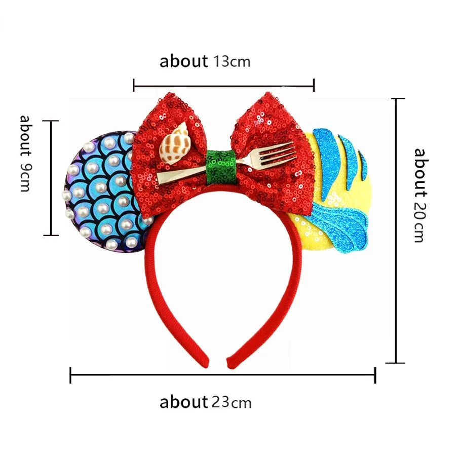 Mouse Ears Sequin Bow Cosplay Headband for Women & Adults