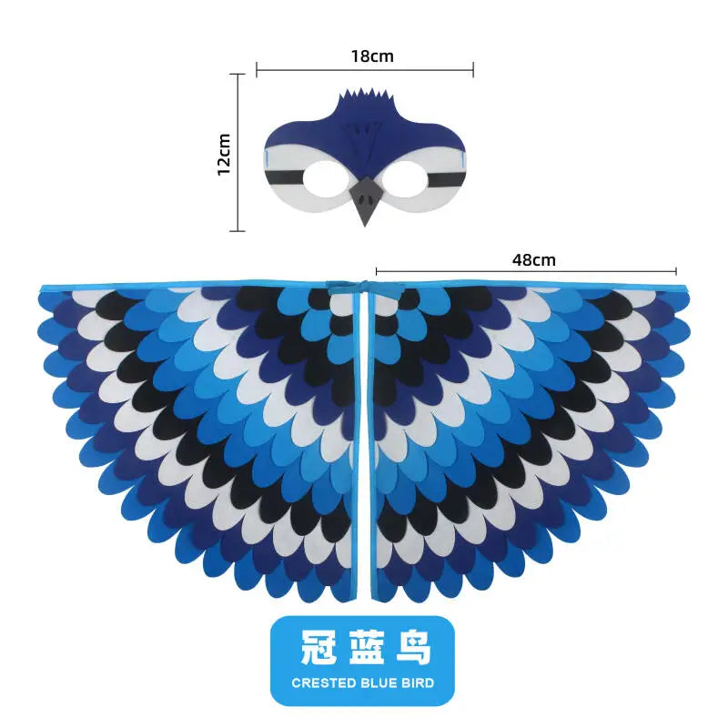 Kids Bird Cosplay Costume Wings Cape with Mask – Animal Outfit