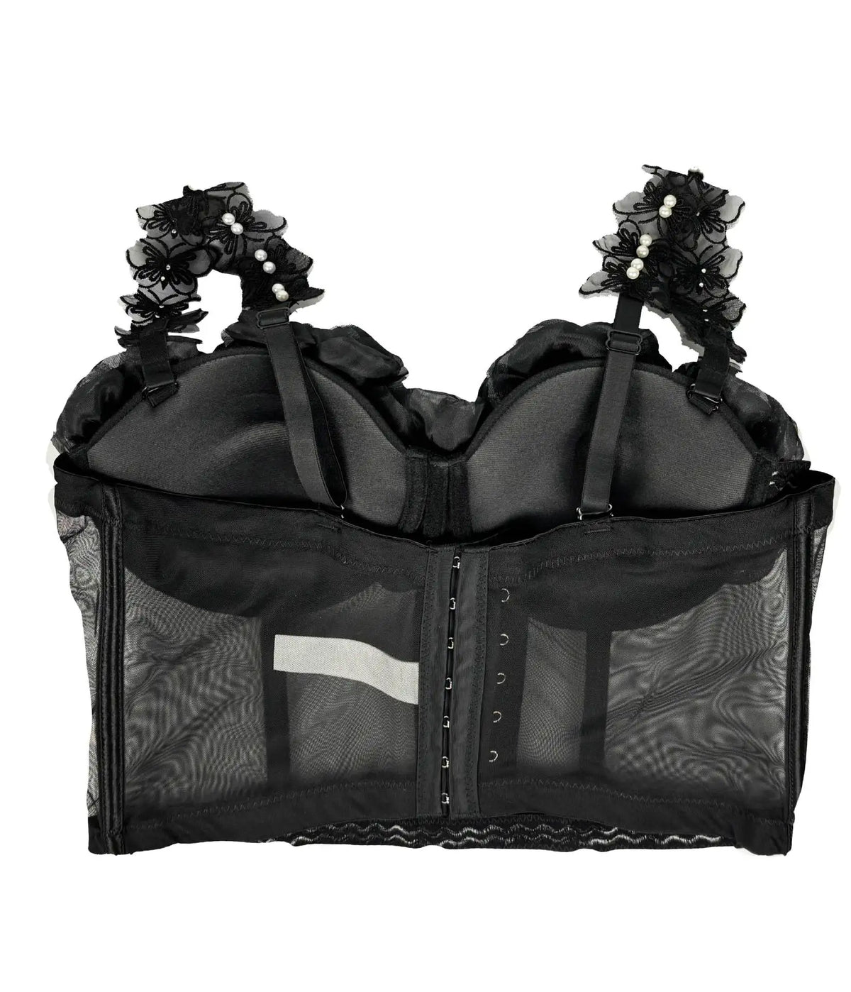 Diamond Rhinestone Leaf Embroidered Bustier Top & Corset Bralette