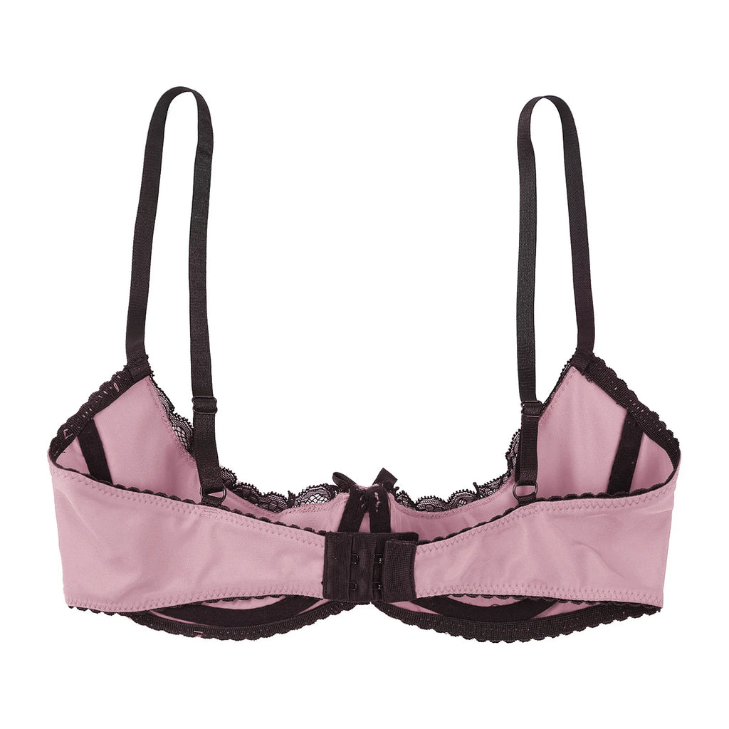 Lace Underwire Half-Cup Balconette Bra
