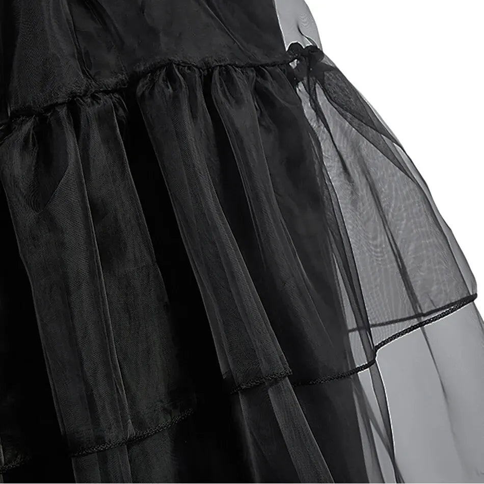 Black Witch Halloween Princess Dress Kids Cosplay Gown
