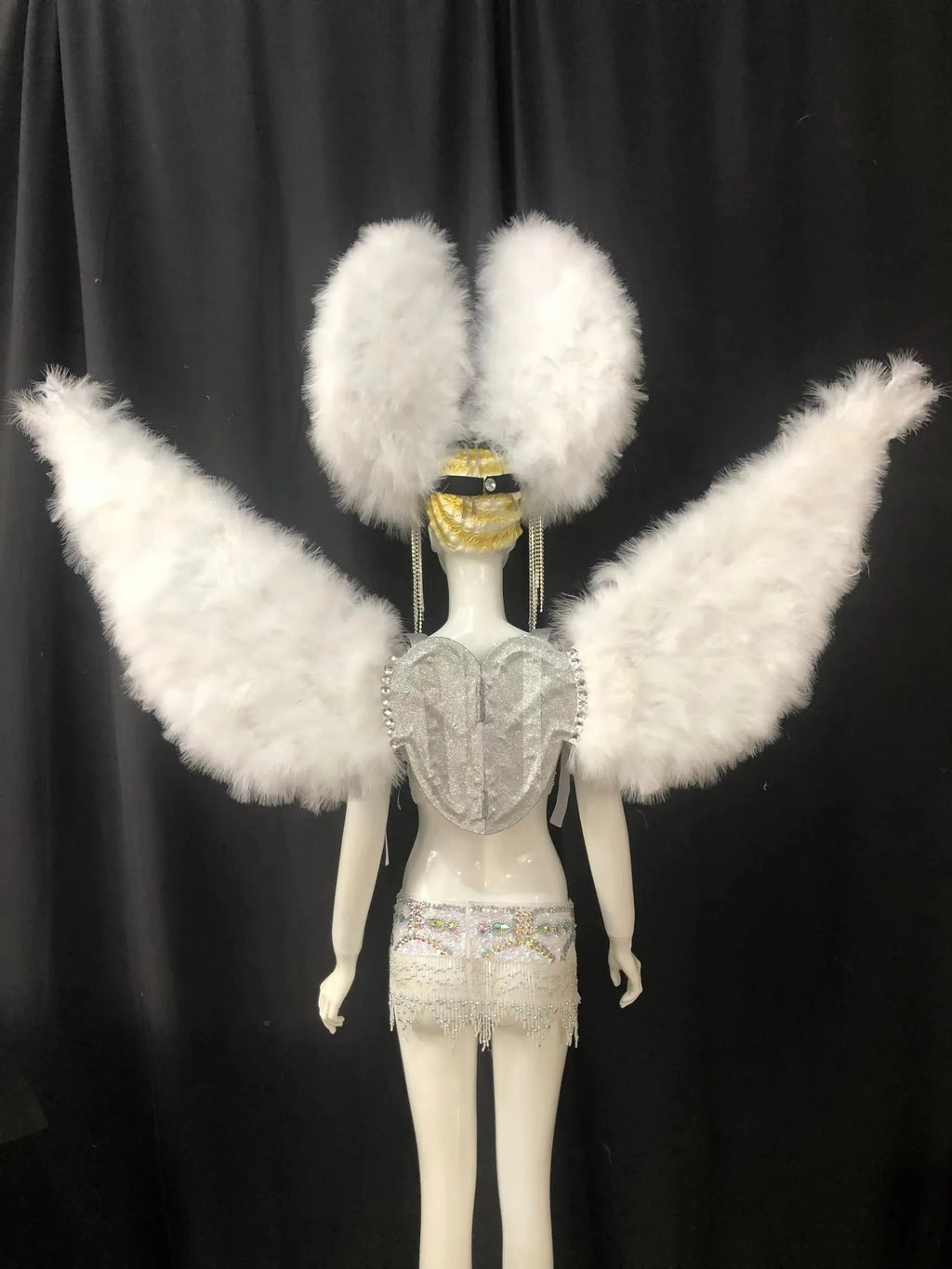 Multi-Color Feathered Wing and Headdress Performance Set