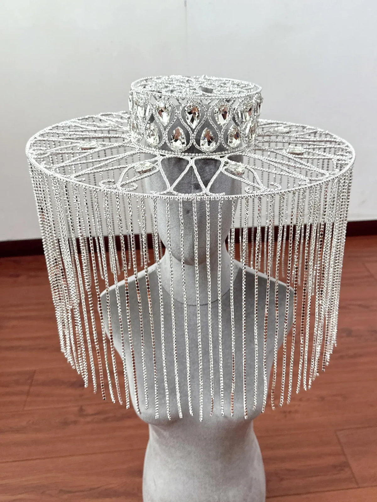 Rhinestone Crystal Fringe Tassel Hat Headpiece