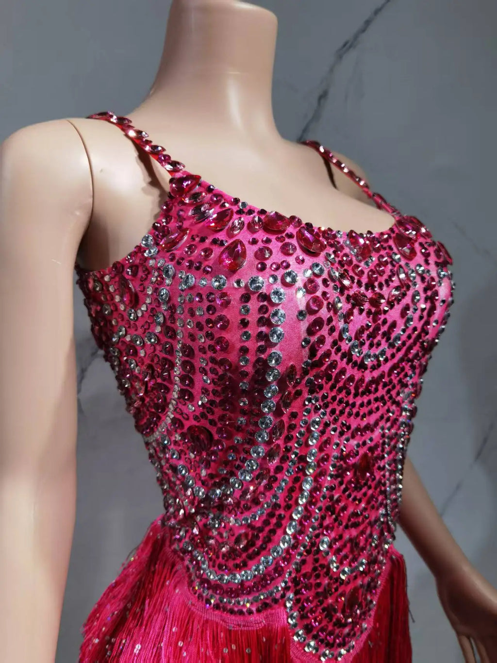 The Stardust Festival Fringe Bodysuit – Luxury Rhinestone Tassel Showgirl Costume