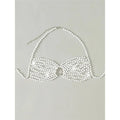 The Venus Pearl Halter Bikini Top – Luxury Woven Diamond & Pearl Showgirl Swimwear