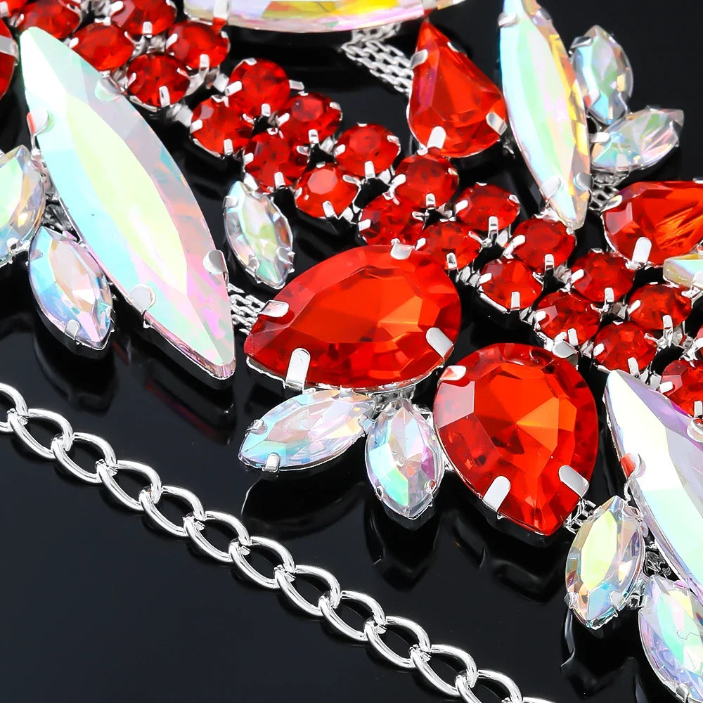 Multicolored Rhinestone Choker Necklace