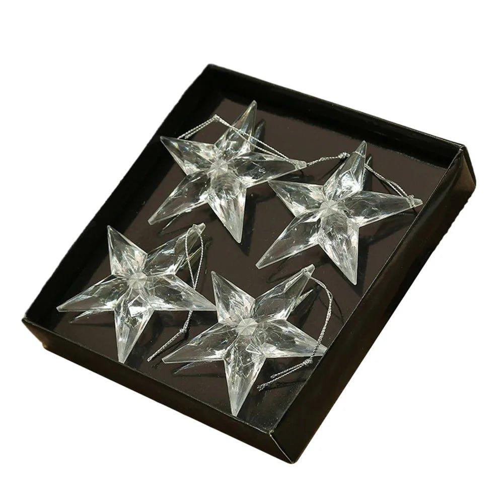 Clear Crystal-Look Christmas Hanging Ornaments