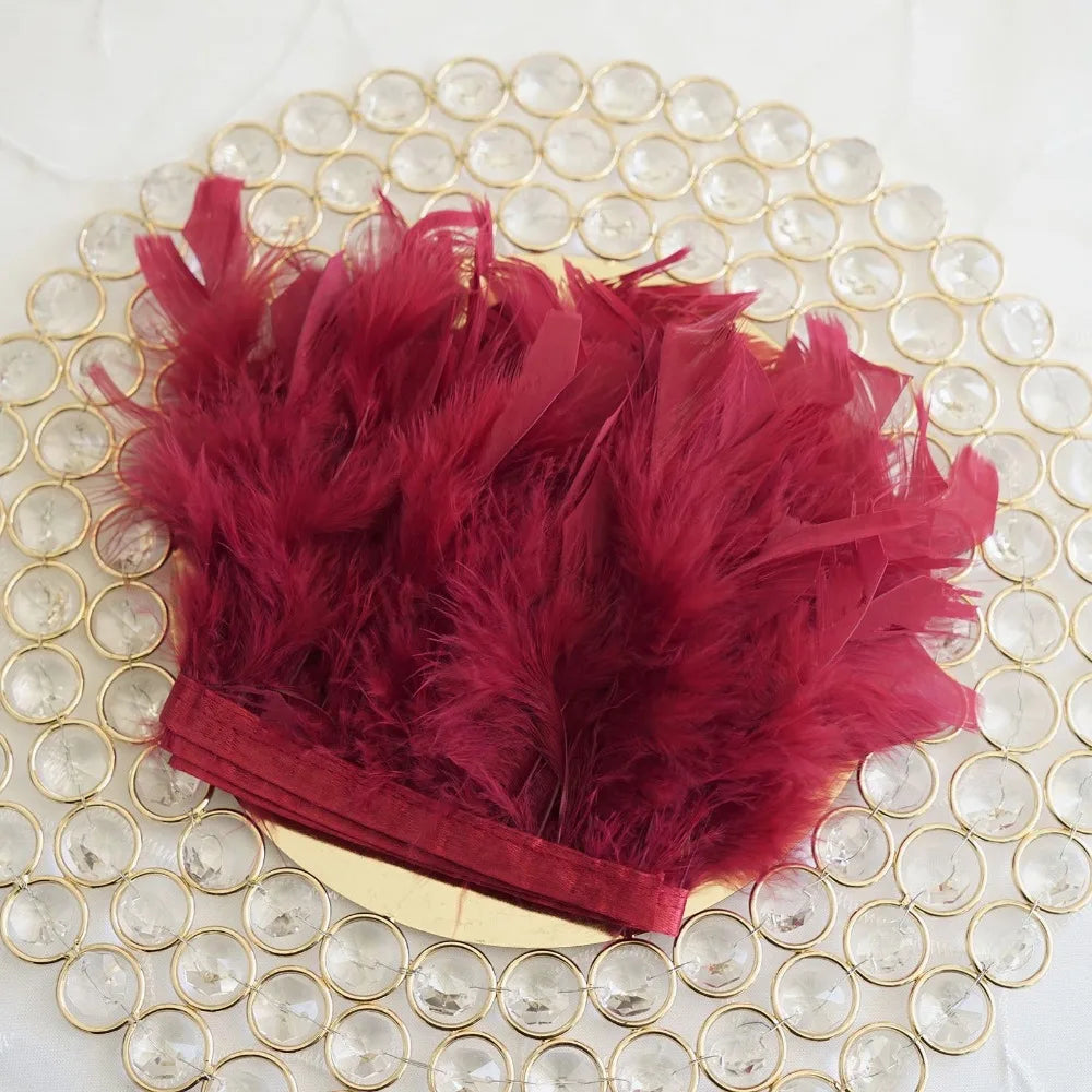 Multicolor Turkey Feather Trim Fringe Fluffy Ribbon