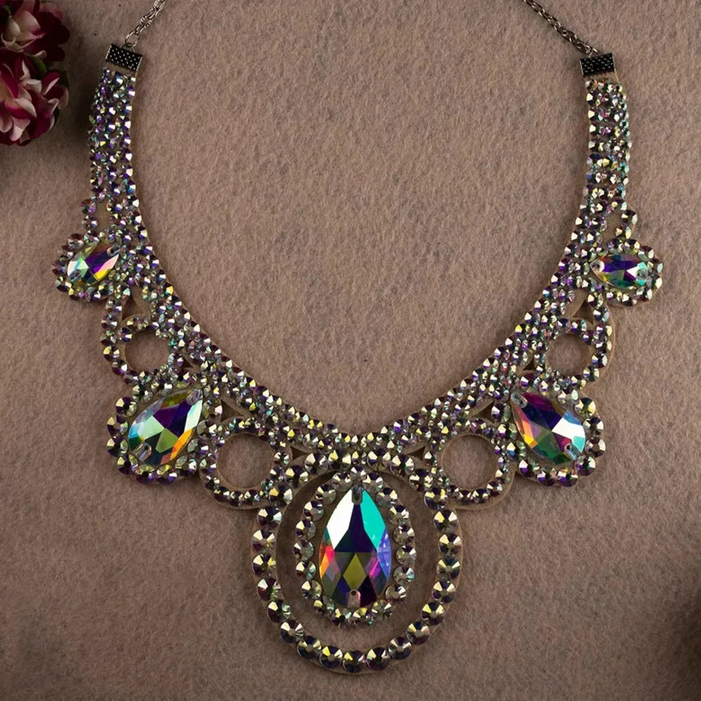 AB Rhinestone Pendant Necklace