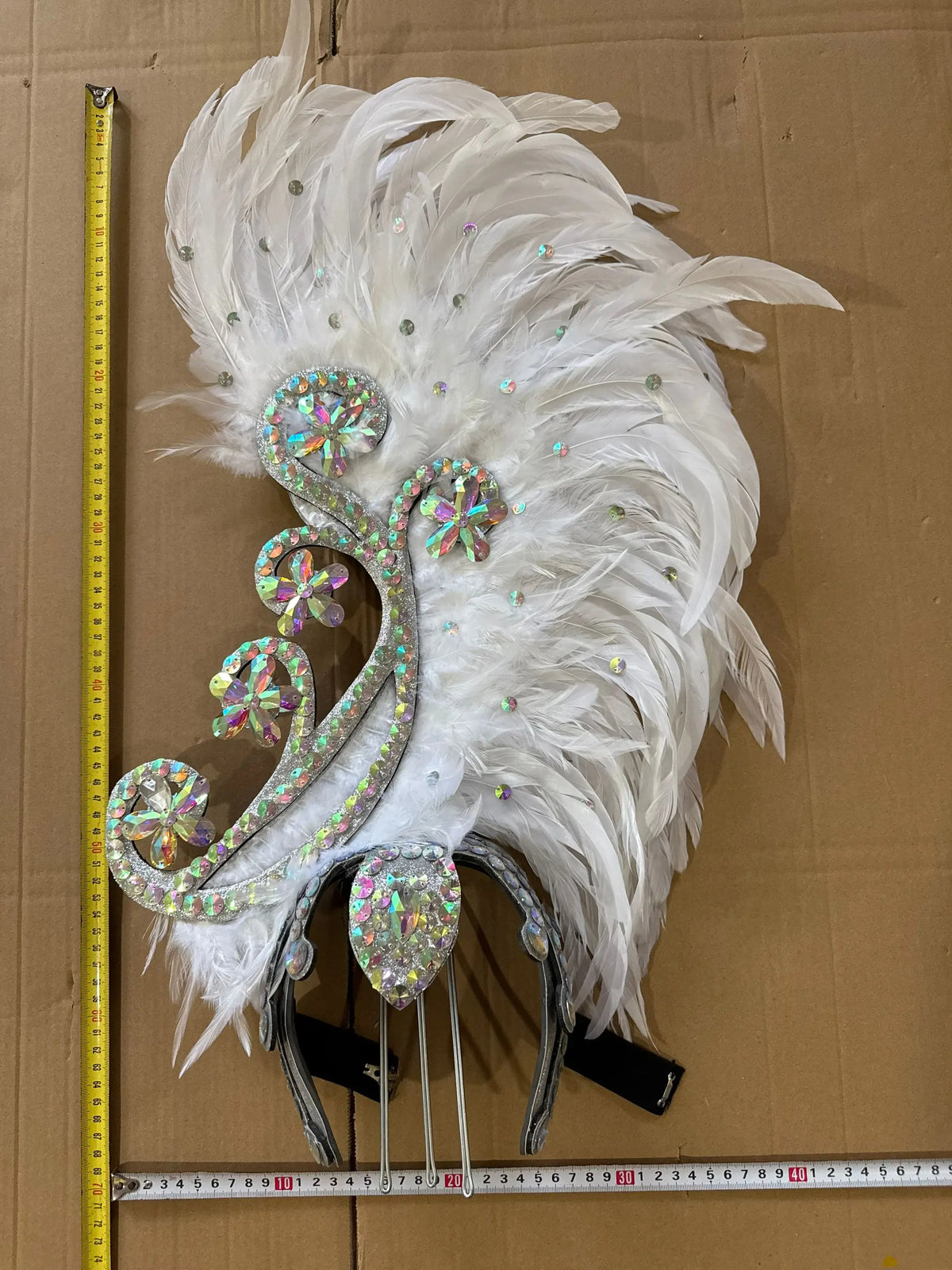 The Stardust Royal Plume – Feathered Carnival & Cabaret Stage Headdress