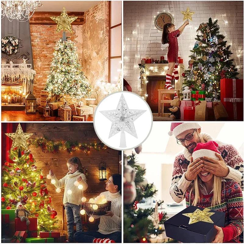 17 cm Battery-Powered Lighted Christmas Star Tree Topper