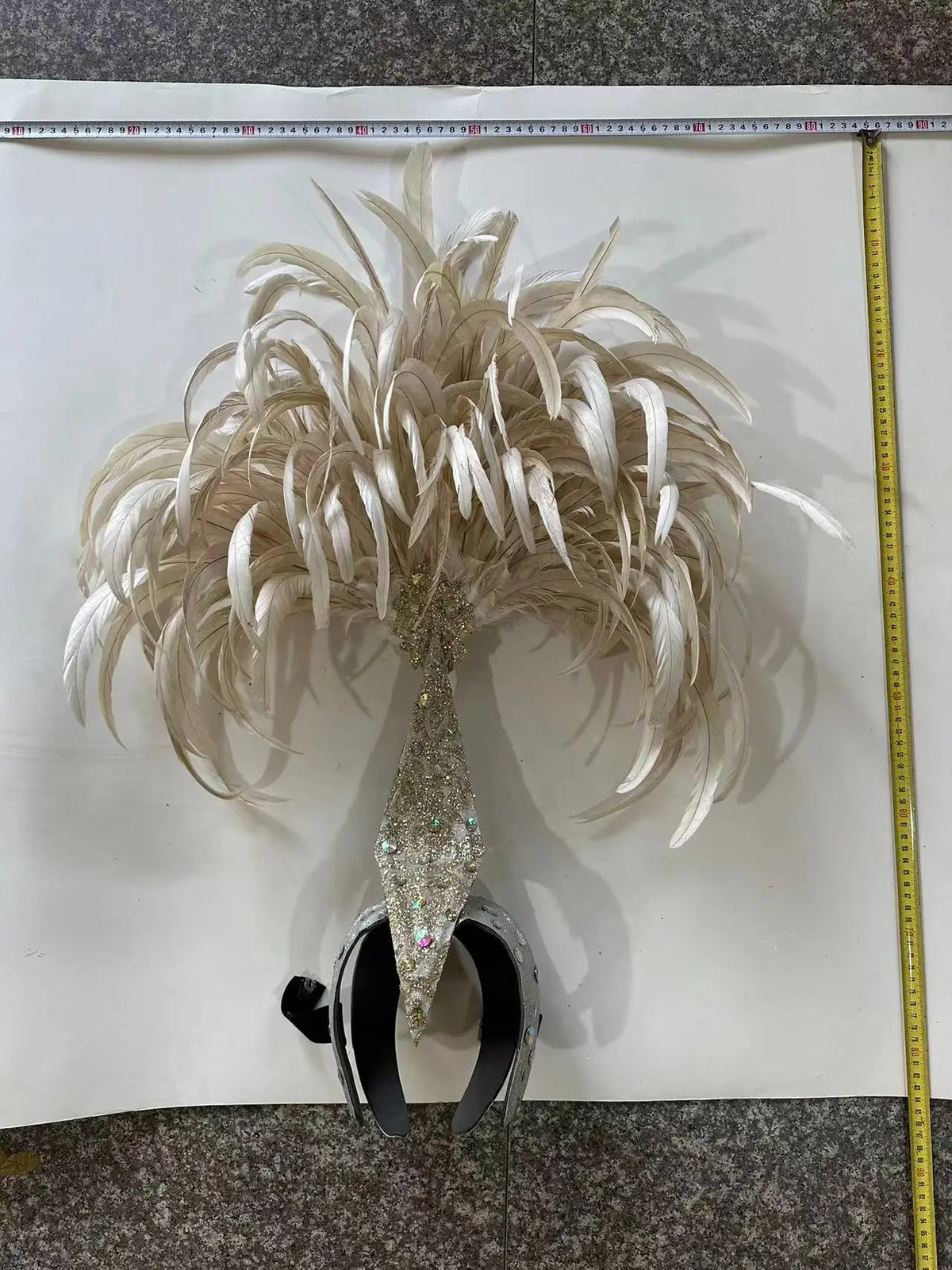 The Stardust Dionysia – Off-White Feather Carnival & Masque Ball Headdress