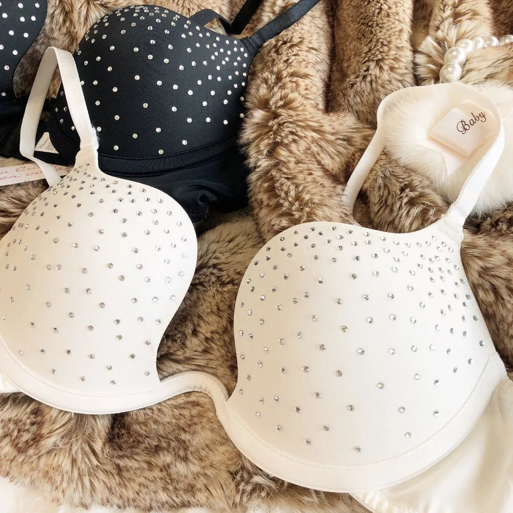 The Stardust Spotlight Plunge Bra – Luxe Rhinestone Showgirl Push-Up