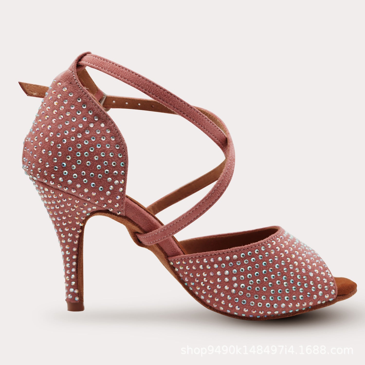 The Stardust Blush Latin Dance Heel – Pink Strappy Performance Sandal