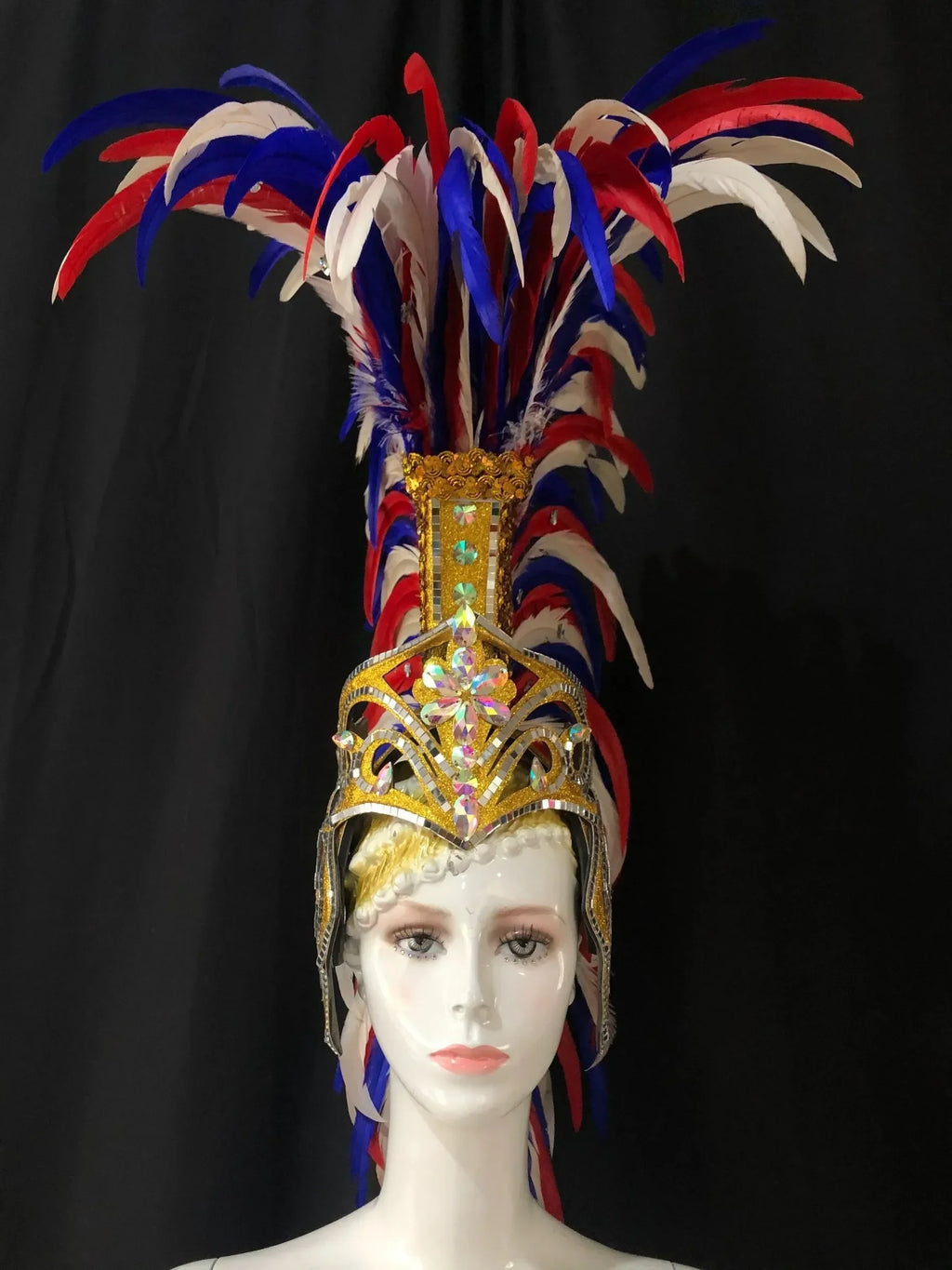 The Stardust Dynasty – Majestic Velvet & Feather Samba Masquerade Crown