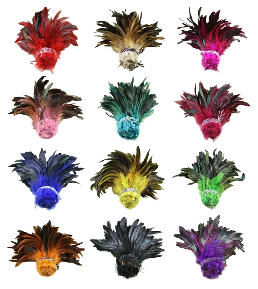 Natural Rooster Saddle Feather Strung Fringe (1 Roll)