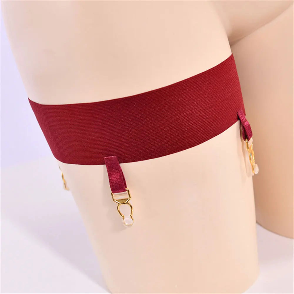 High-Waist Elastic Leg Harness Garter Belt Bandage Panty Costume Accessory